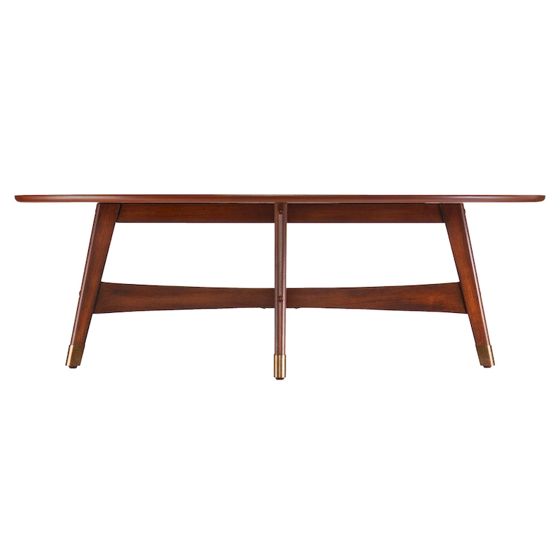 SEI Furniture Rhoda Mid Century Modern Oval Wood Coffee Table