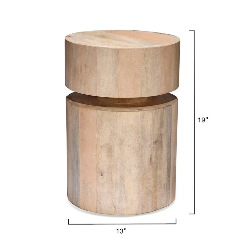 Jamie Young Dylan Wood Round Side Table