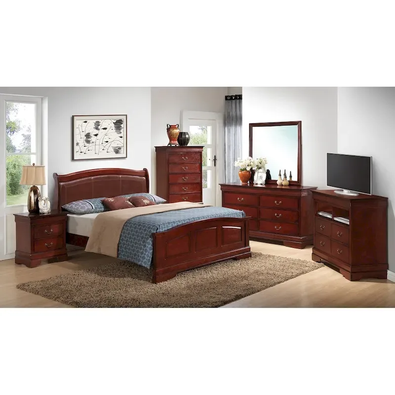 Upholstered Wood King Panel Bed