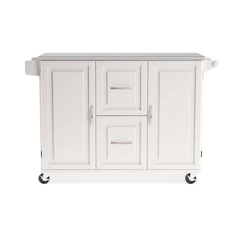 Homestyles Dolly Madison Wood Kitchen Cart with Stainless Steel Top