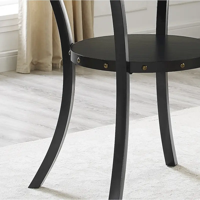 Roundhill Furniture Biony Dining Collection Espresso Wood Counter Height Nailhead Dining Table - Brown