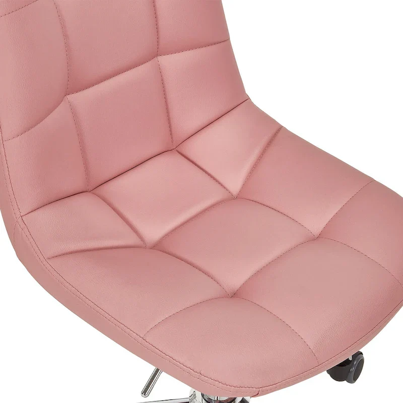 Armless Home Office Chair, Height Adjustable Computer Desk Chair with Wheels