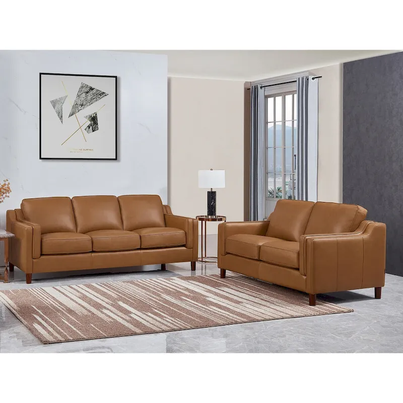 Hydeline Bella Top Grain Leather Sofa Set, Sofa and Loveseat