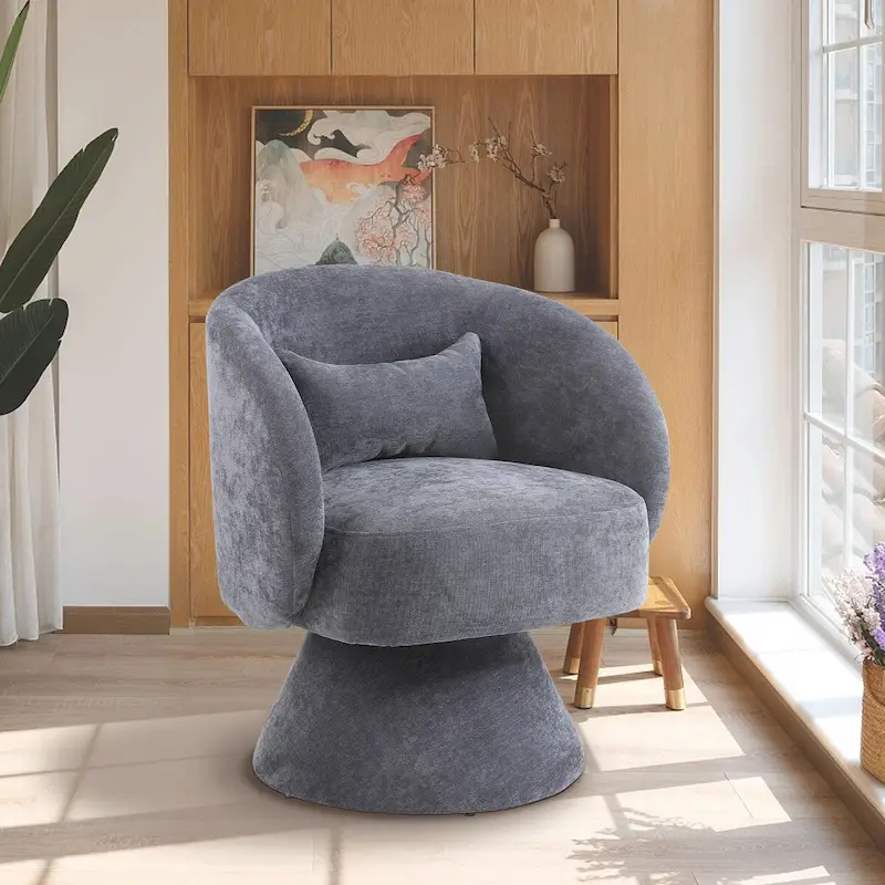 Upholstered Swivel Armchair (Set of 2)