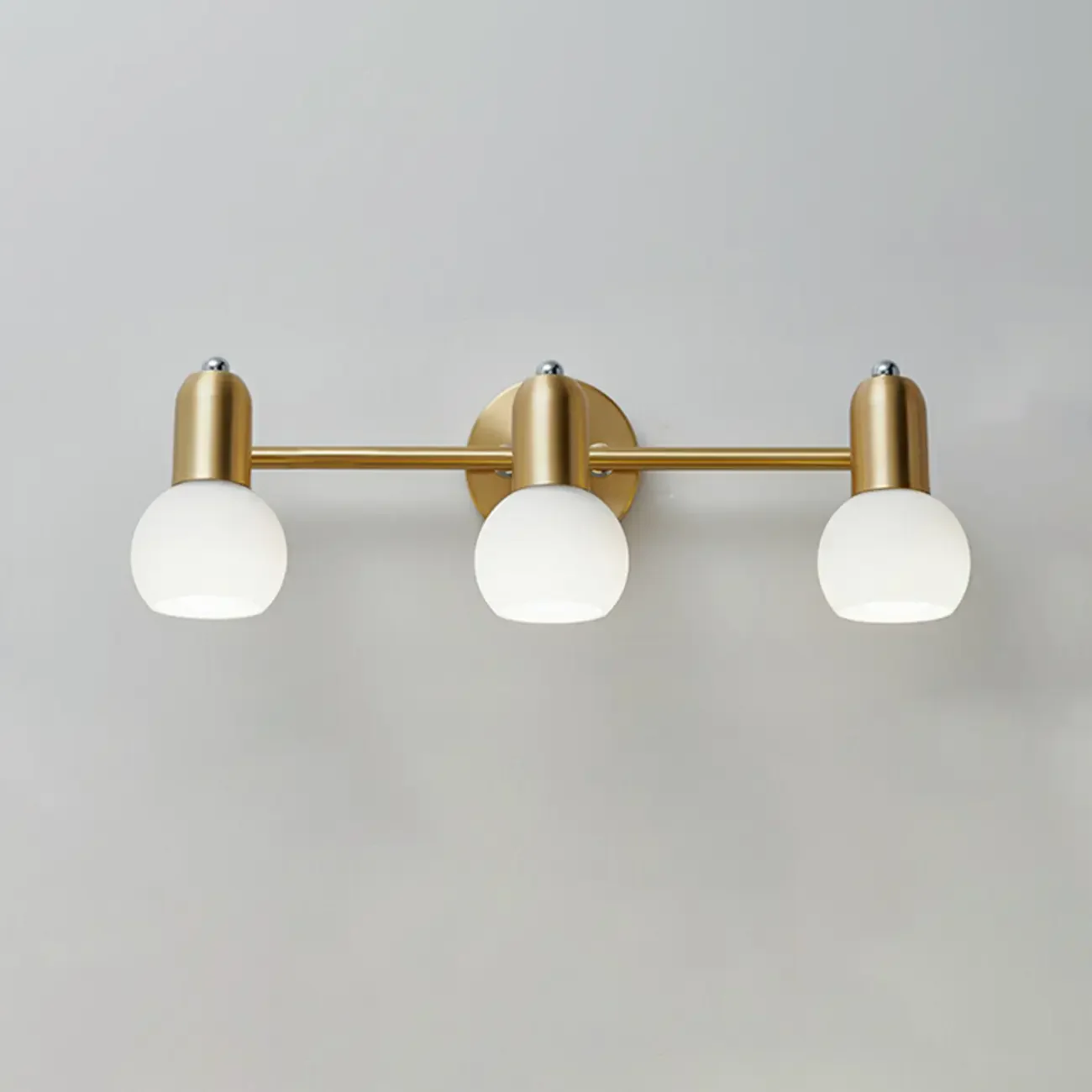 Modern Gold White Glass Dome Bathroom Vanity Light