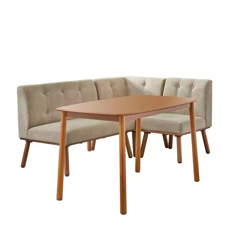 Buylateral 4pc Seats 4 Neha Mid Century Modern Upholstered Dining Set