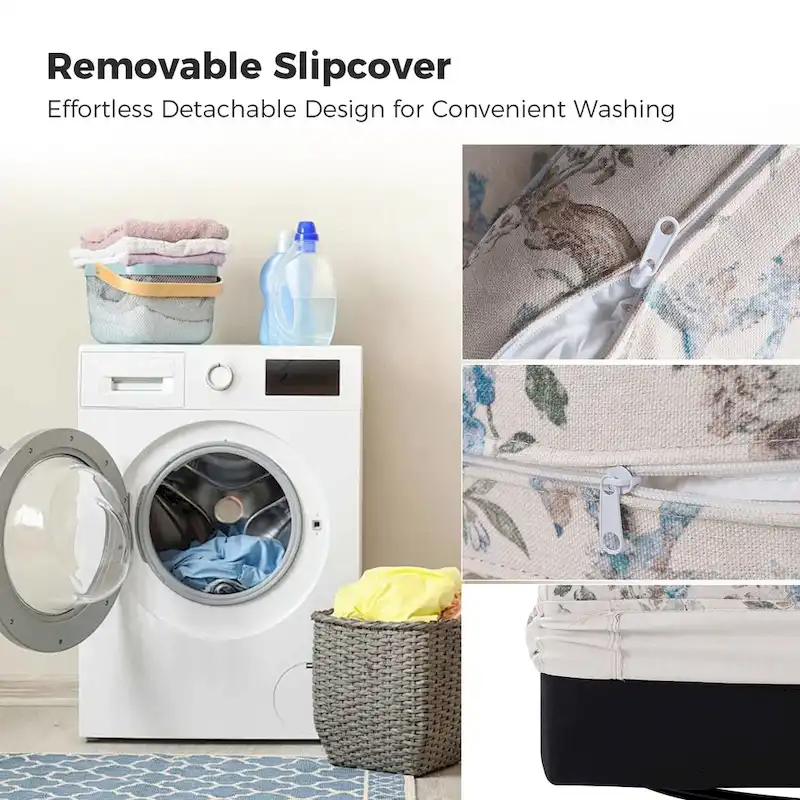 Erkenbald Modern Slipcovered Swivel Chair with Removable Cushion by HULALA HOME