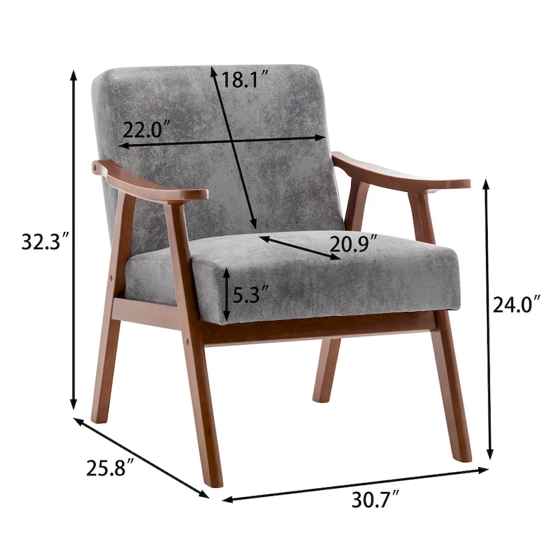 Solid Wood Frame Accent Chair