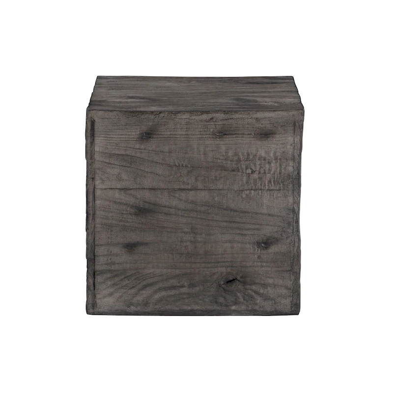 Hagen Rustic Square Wood Crate Side Table