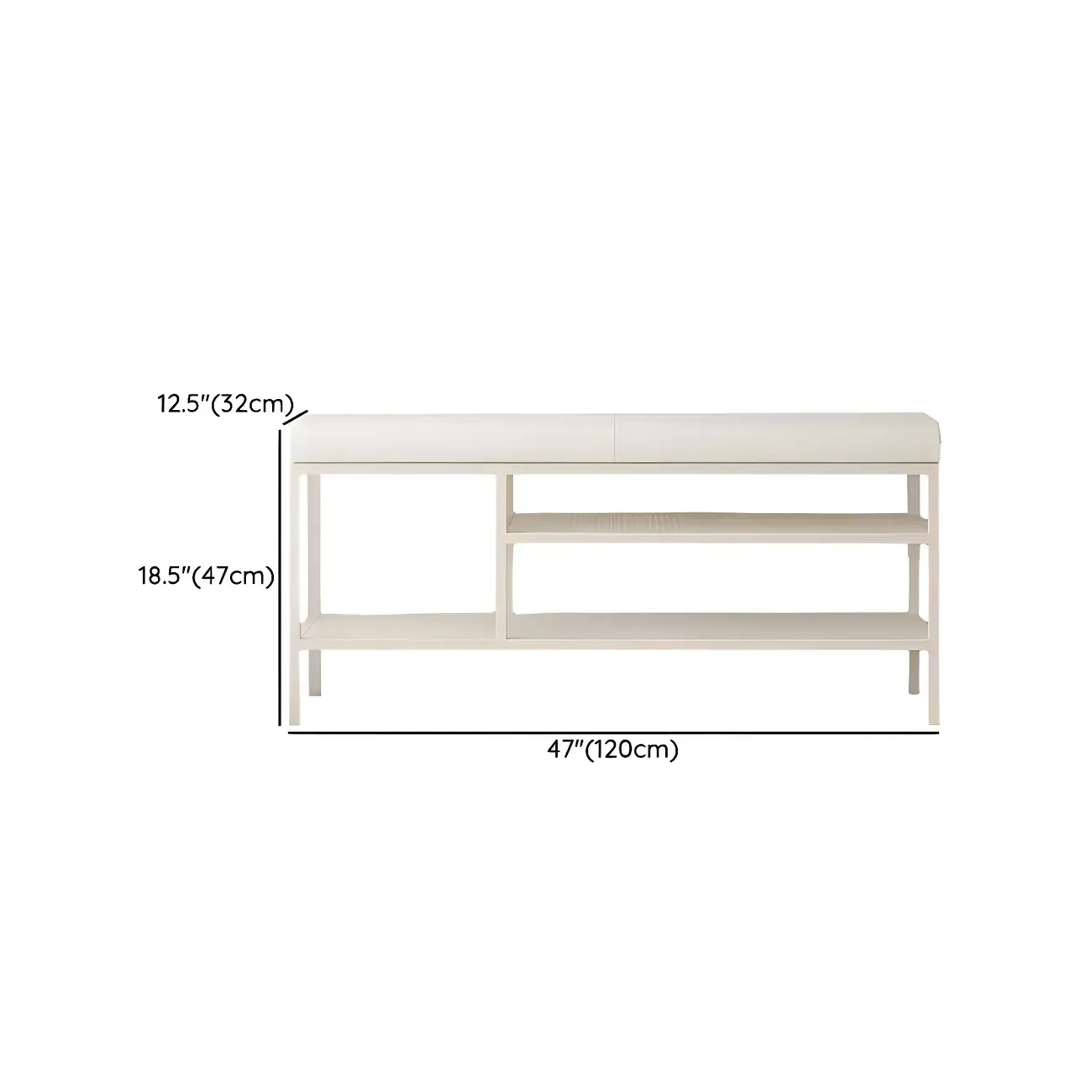 Elegant Oval Metal Cushioned Shoe Rack Bench