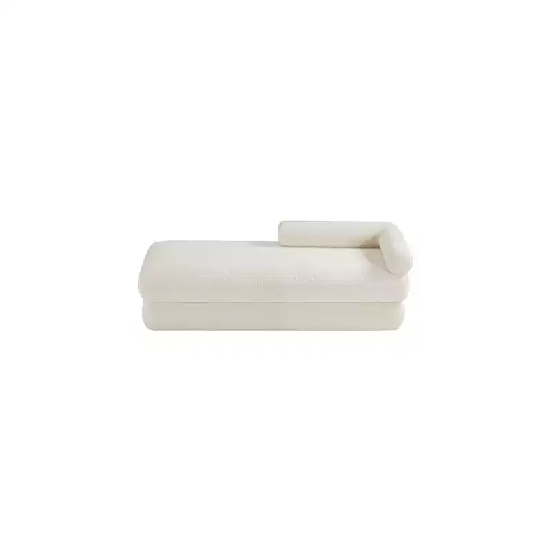 Meridian Furniture,Kennedy Faux Shearling Teddy Fabric Bench