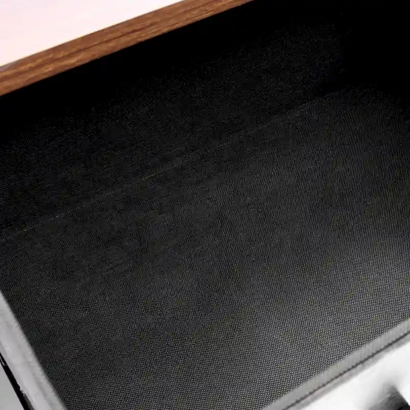 Black Manufactured Wood 4-Drawer Accent Chest with Brown Accents