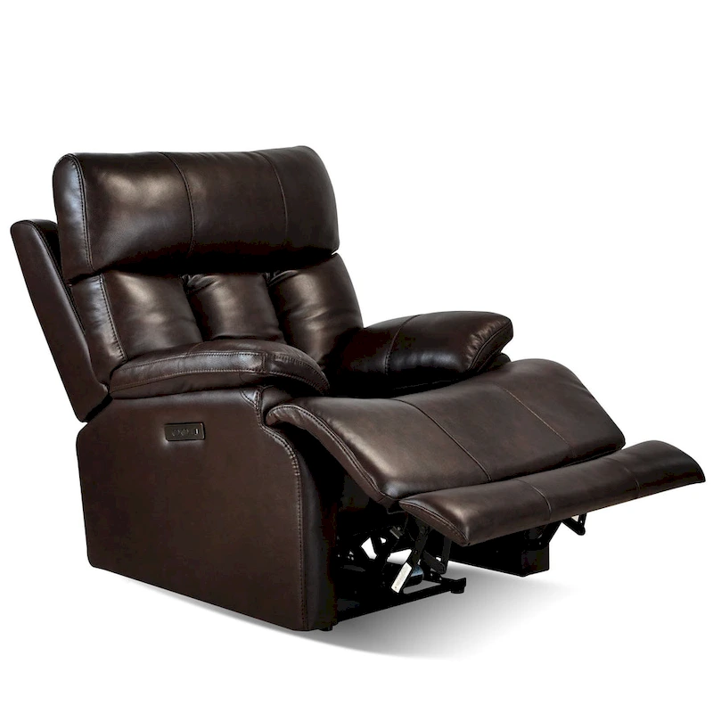 Top Grain Leather Power Recliner Chair Adjustable Headrest Extendable Footrest Zero Gravity Recliner