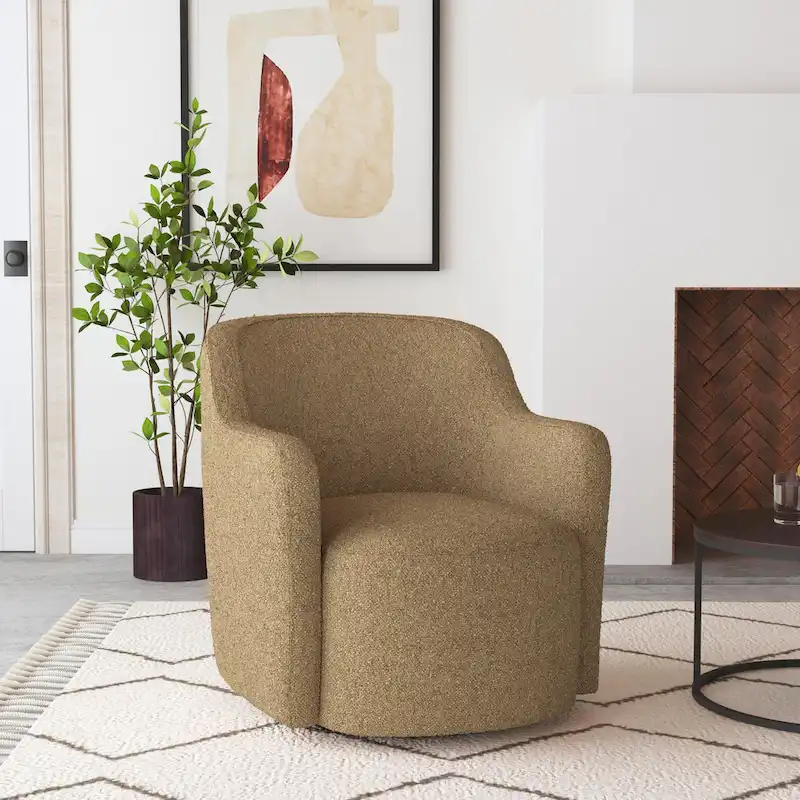 HomePop Upholstered Swivel Accent Chair
