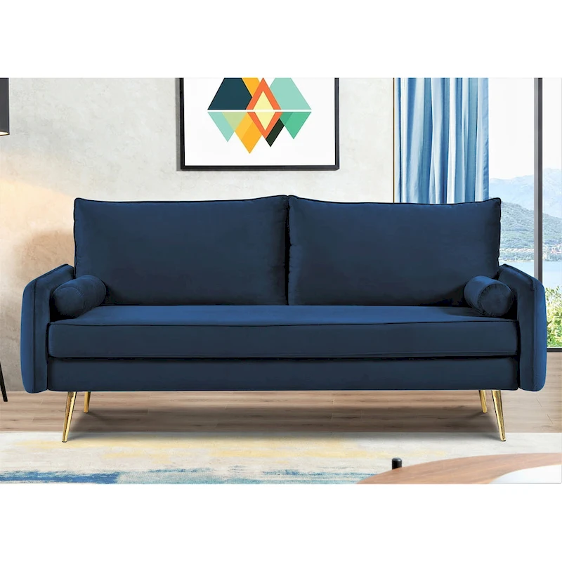 Villeda 70W Polyester Square Arms Sofa