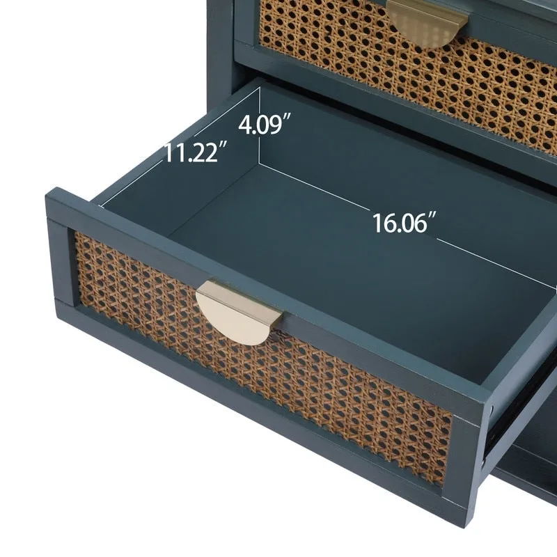 Nightstands with 2 drawers, rattan nightstands, drawers and shelves