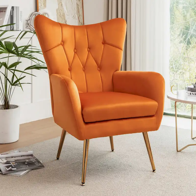 Mid Century Wingback Upholstered Accent Chair