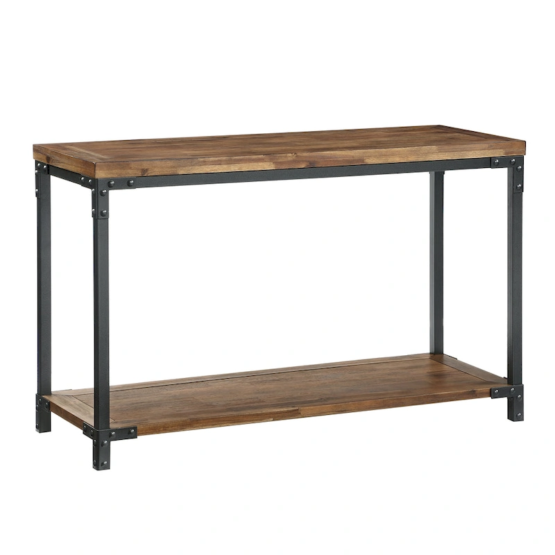 Steve Silver Leyburn Industrial Wood and Metal Console Table