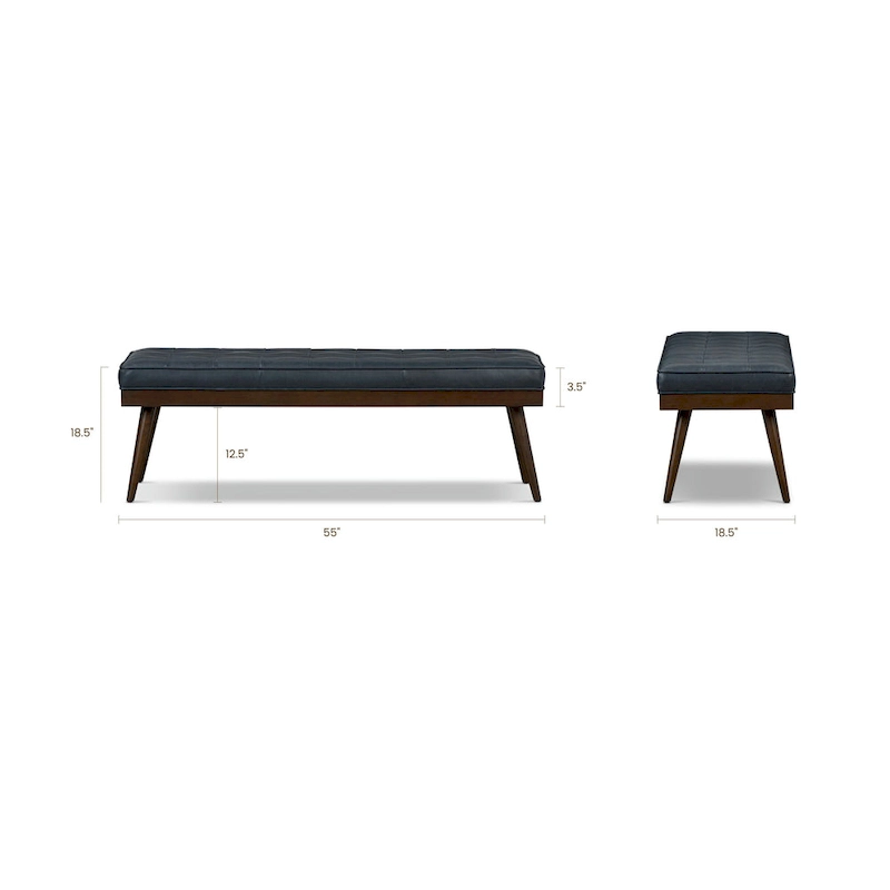 Poly & Bark Luca Bench - Full Grain Genuine Italian Leather
