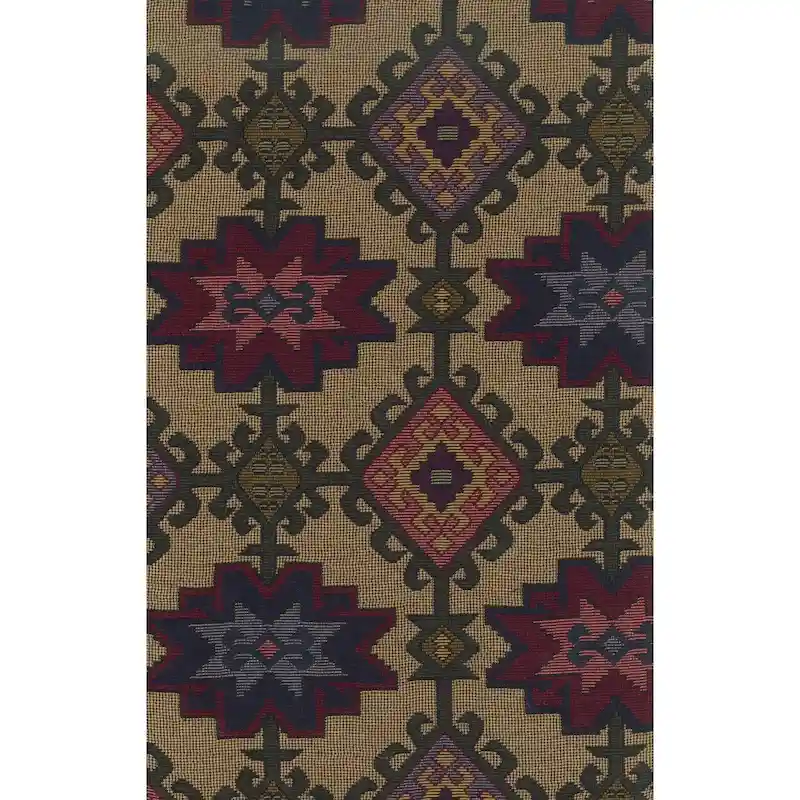 Bali Rattan Double Papasan Chair with Tapestry Cushion