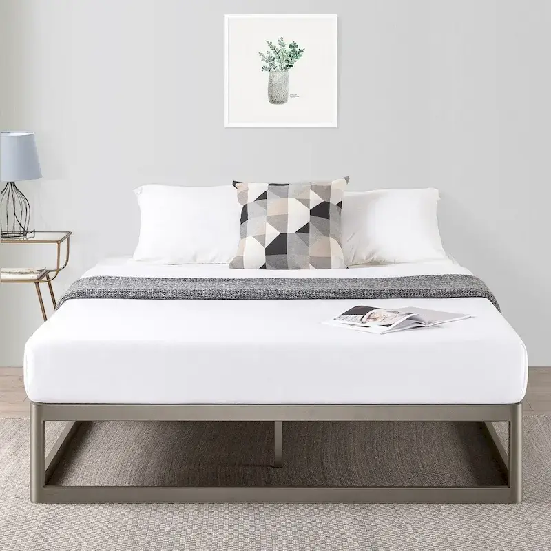 Porch & Den McAlpin 12-inch Heavy Duty Metal Platform Bed Frame Grey