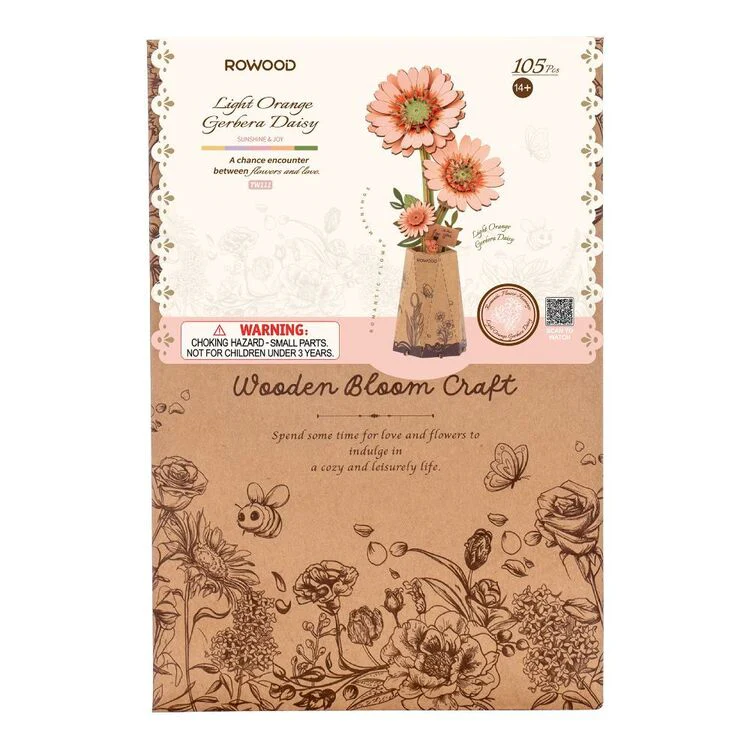 Robotime Rowood Bloom Light Orange Gerbera Daisy
