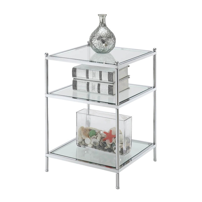 Convenience Concepts Royal Crest 3 Tier Glass End Table