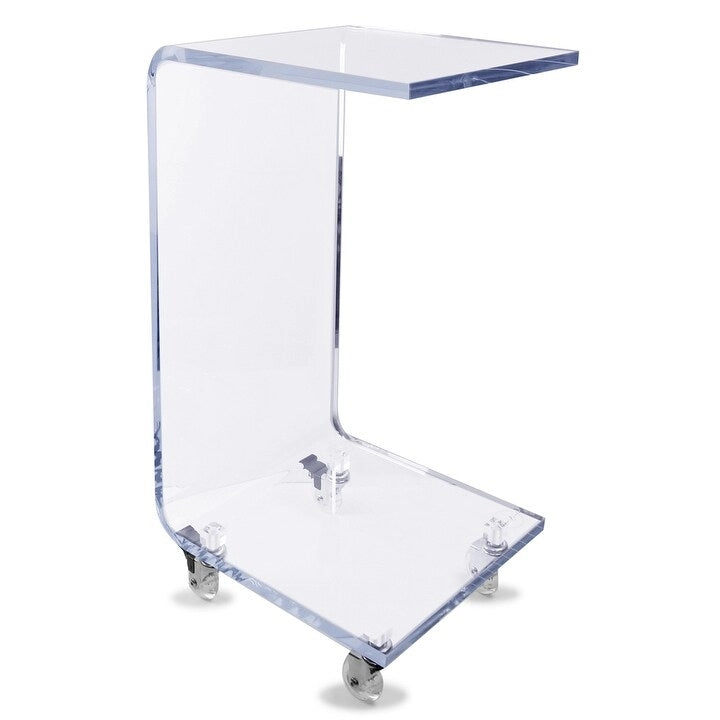 DesignStyles Acrylic C-Table w/Wheels