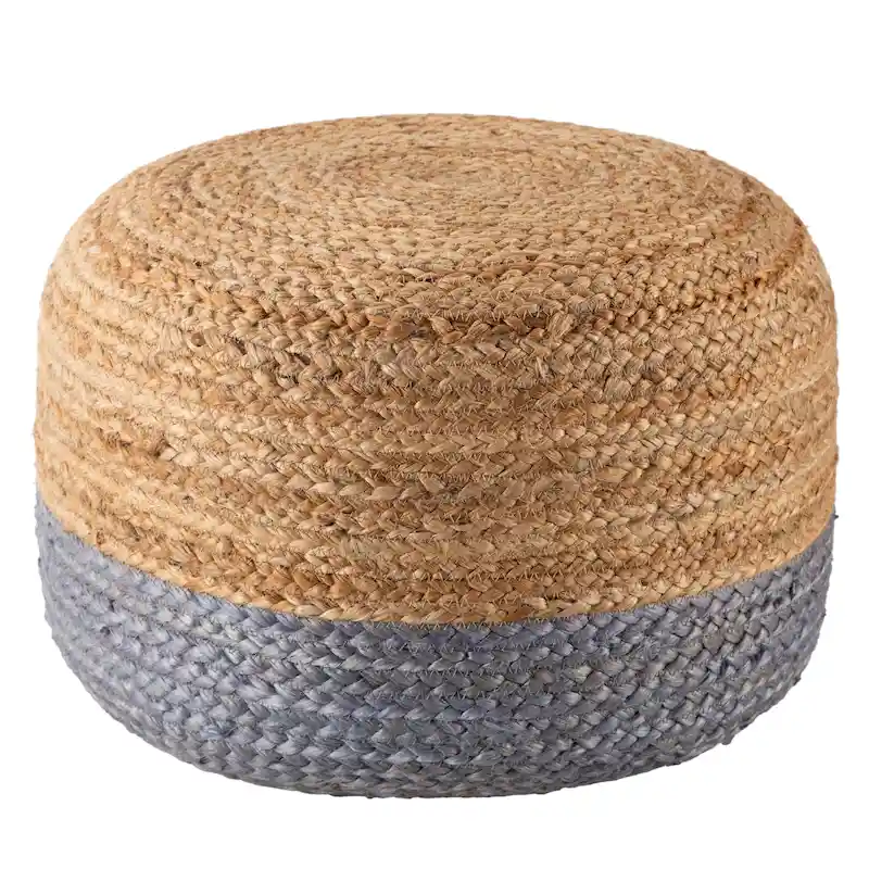 Juniper Home Saba Round Jute Pouf Ottoman/Foot Stool