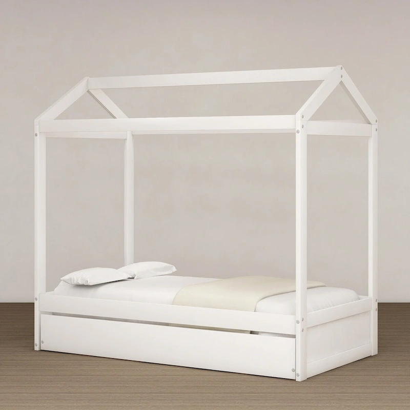 White House Bed with Trundle