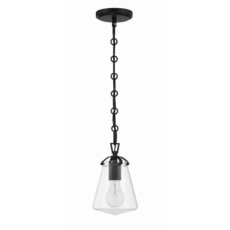 Voss 1 Light Matte Black Mini Pendant - 5.75 W x 9 H x 5.75 D