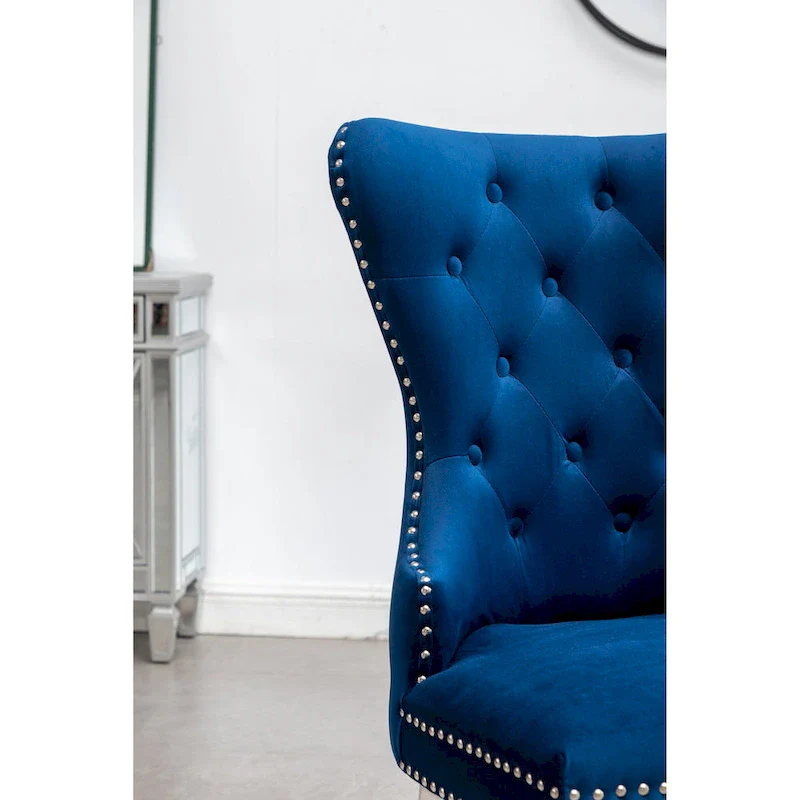 Roundhill Furniture Montura Tufted Velvet Chair (Set of 2)