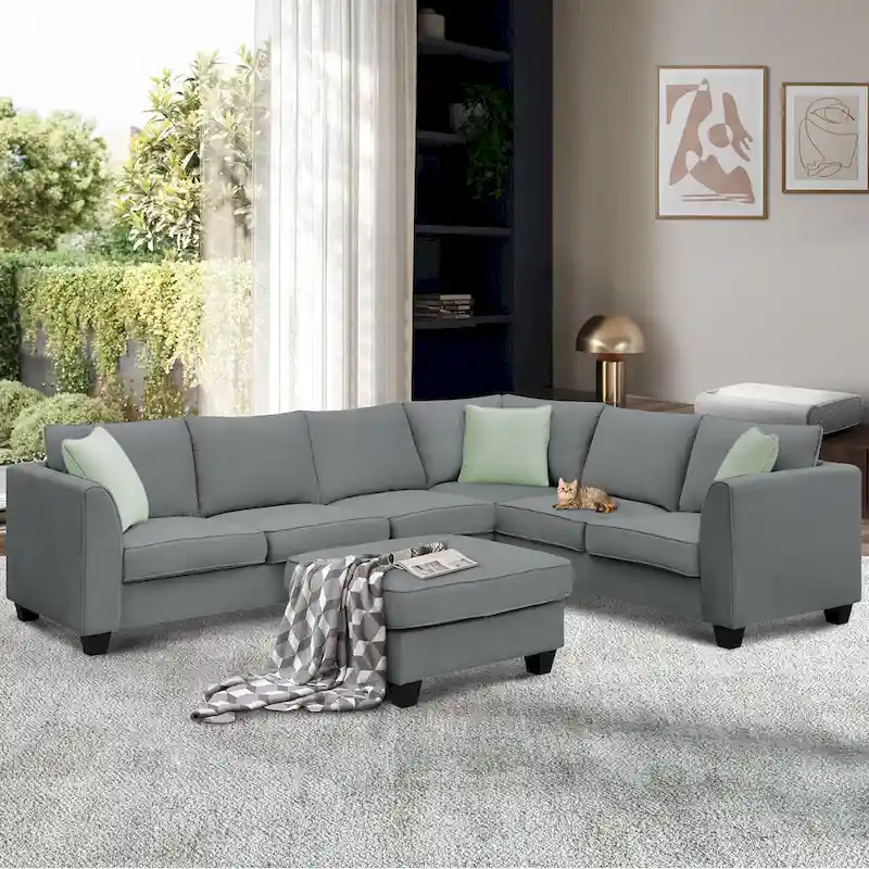 Sectional Sofa Couches Living Room Sets,7 Seats Modular Sectional Sofa