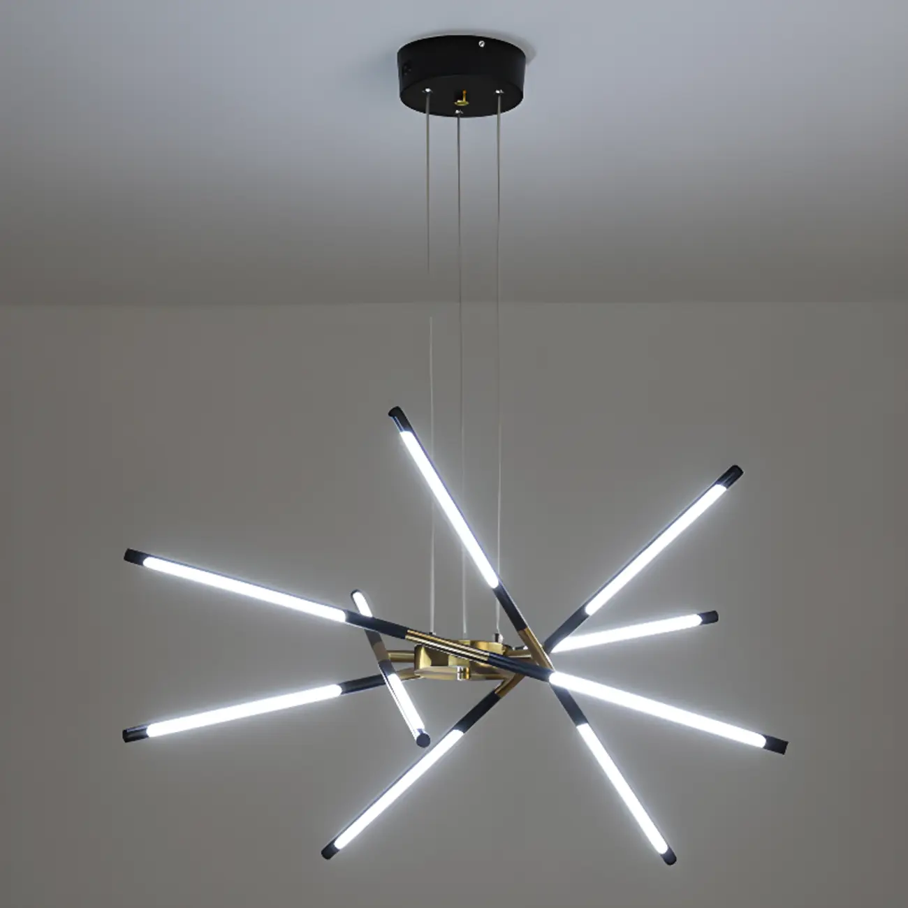 Modern LED Linear Chandelier with Adjustable Height