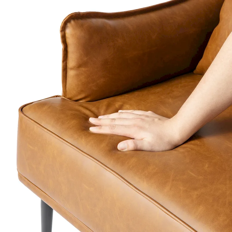 Glitzhome Set of 2 29.5 W Mid-Century Modern Leatherette Armchairs With Side Pocket - 29.5  W x 32  H x 28.75  D