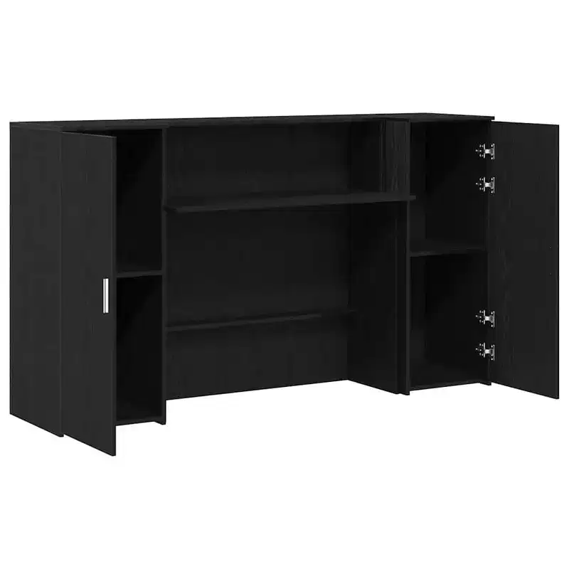 vidaXL Reception Desk Black Oak 70.9x19.7x40.7 Engineered Wood