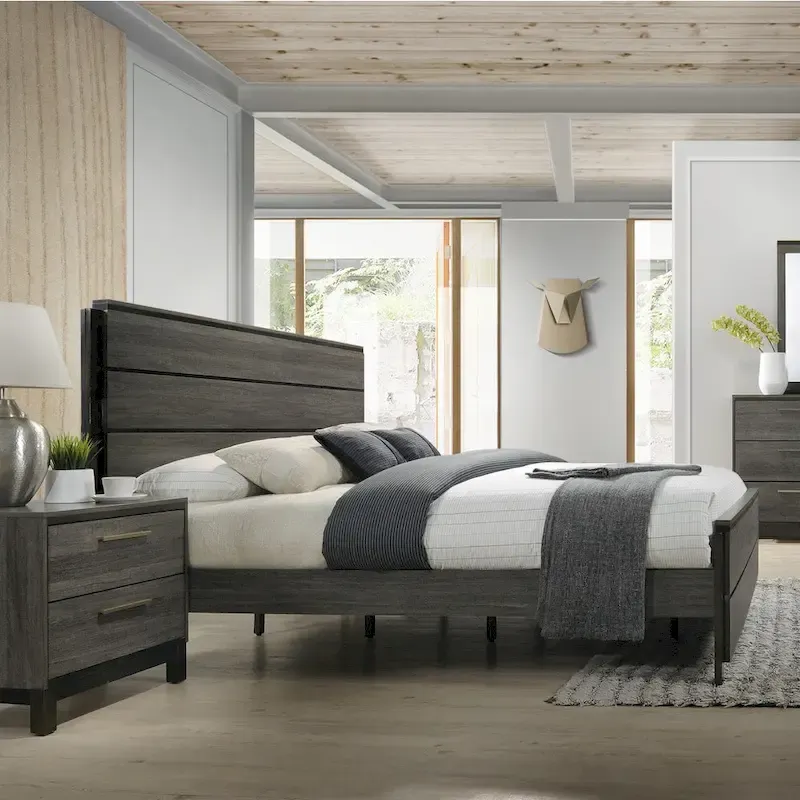 Carbon Loft Lippmann Antique Grey Finish Wood Queen-size Bedroom Set