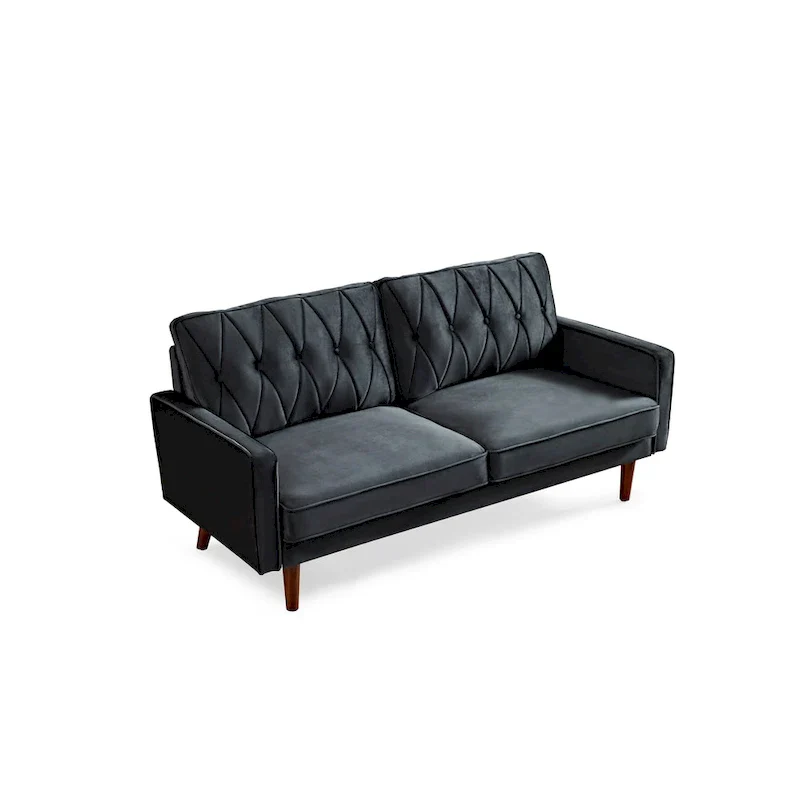 Feemster 69.3 Wide Velvet Tufted Cushion Back Sofa