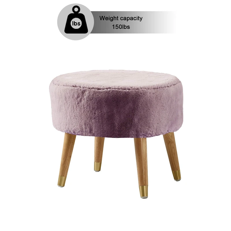 Serenta Heavy FauxFur Oval Ottoman