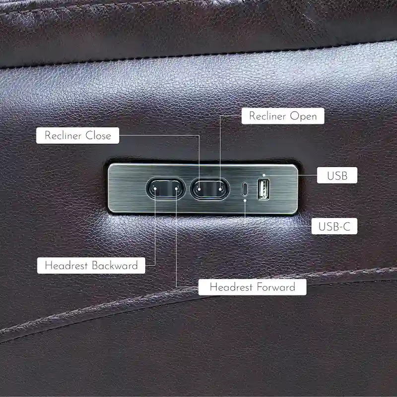 Top Grain Leather Power Recliner Chair Adjustable Headrest Extendable Footrest Zero Gravity Recliner