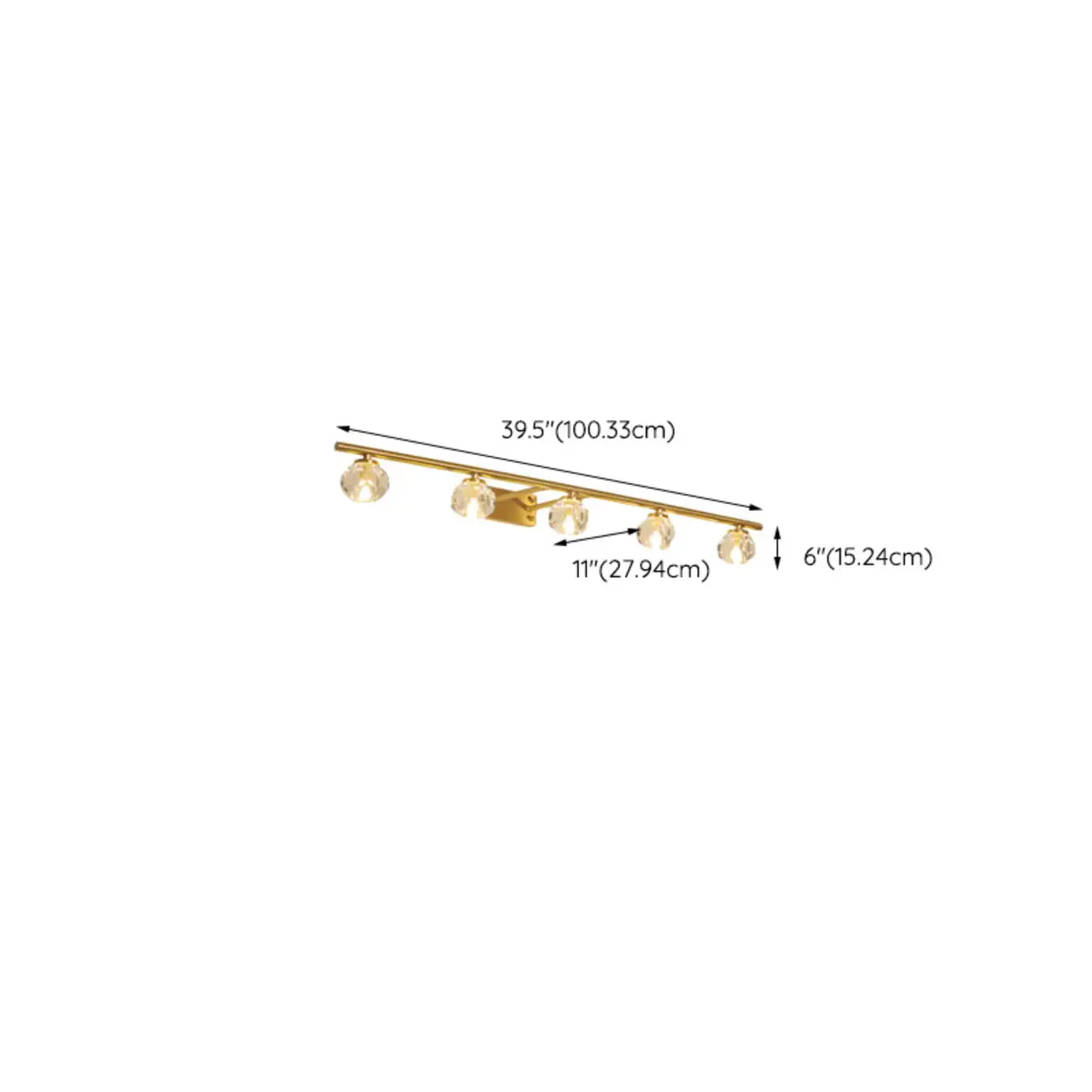 Elegant Linear Globe Brass Crystal Vanity Lights in Multi-Light