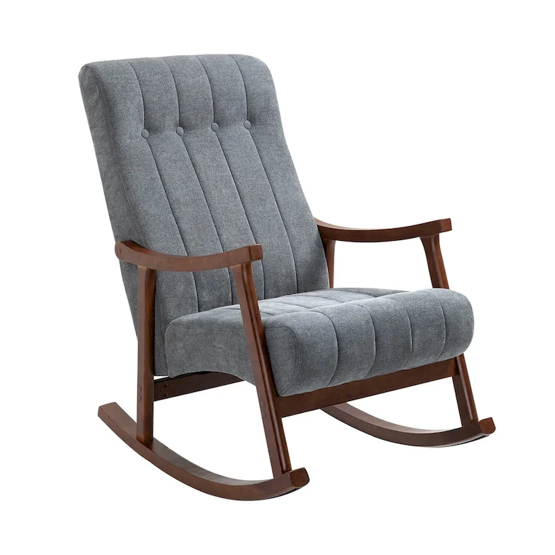 AVAWING Upholstered Rocking Chair ModernHighBackArmchair
