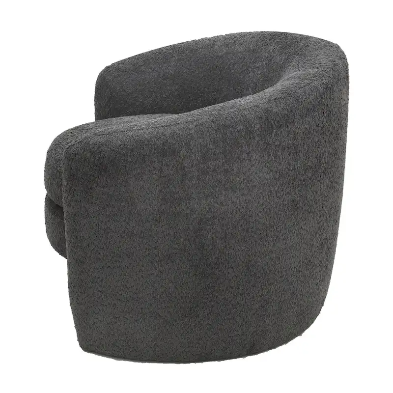 Boucle Upholstered Accent Chair with Curved Back, Plush Seating and No Assembly Required