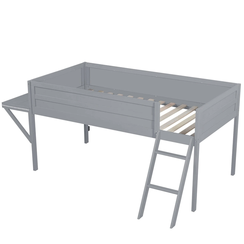 Twin Wood Gaming Loft Bed with LED Desk