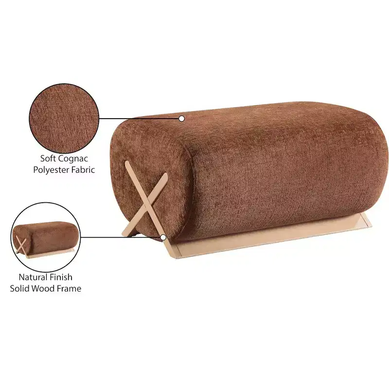 Meridian Furniture Akira Fabric Upholstered Ottoman