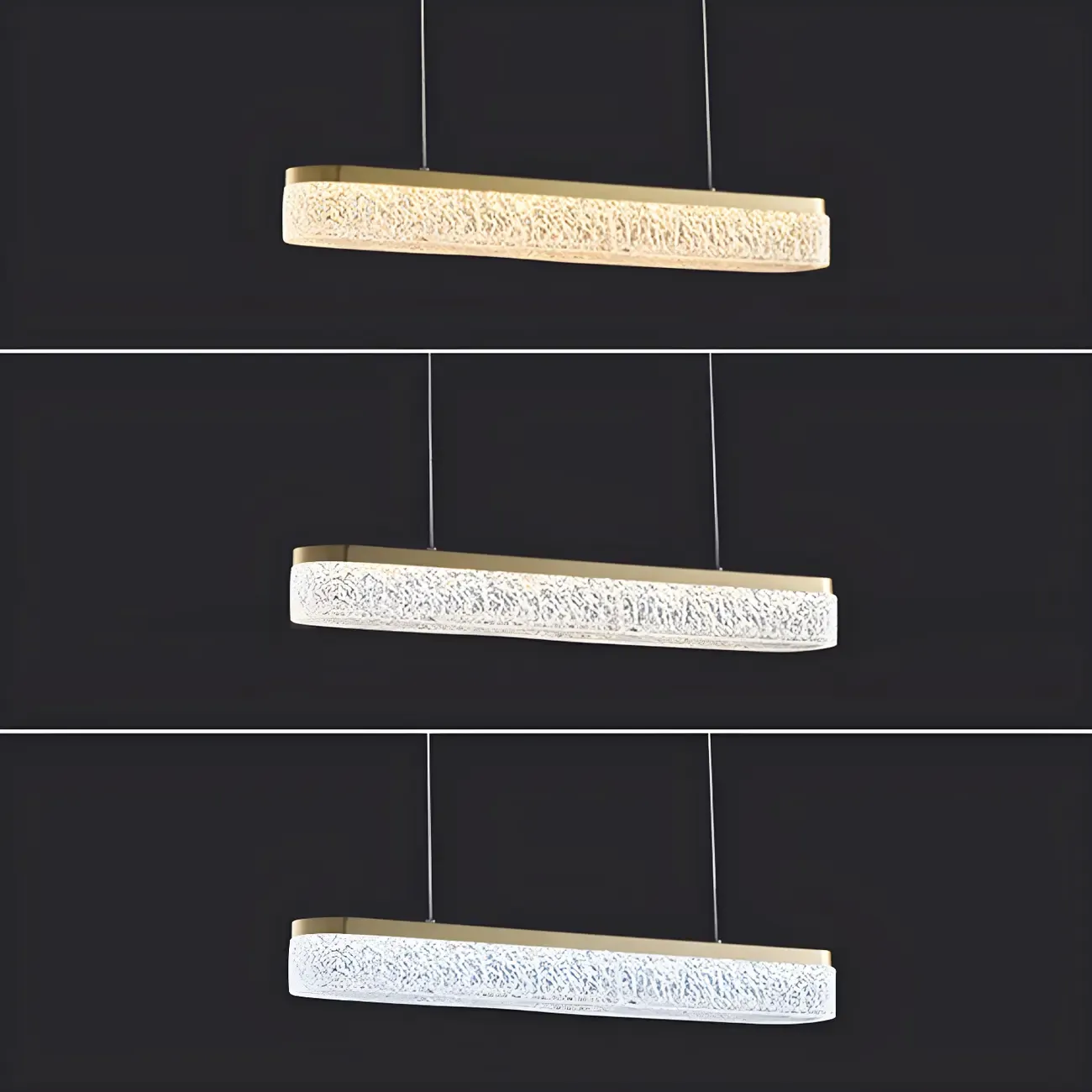 Modern Gold 3-Gear Dimming LED Kitchen Island Pendant Light