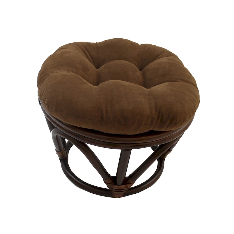 Bali 18-inch Footstool with Microsuede Cushion
