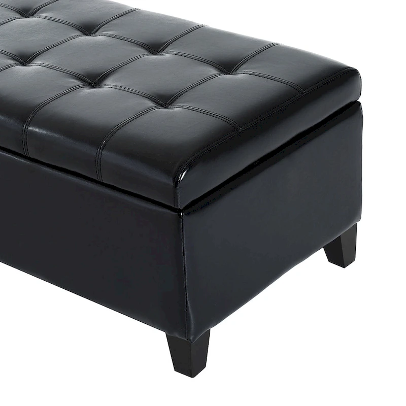 HomCom 51 PU Leather Tufted Storage Ottoman Bench - 19*50.25*16