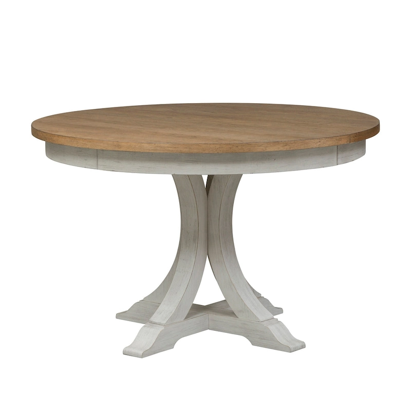 Farmhouse Reimagined Antique White Pedestal Table