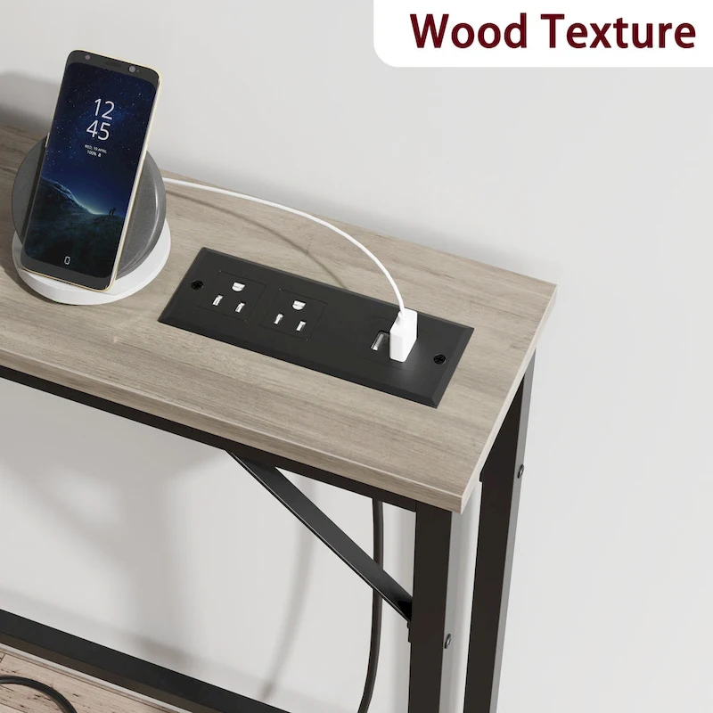 5.9 Narrow Sofa Table with Outlets